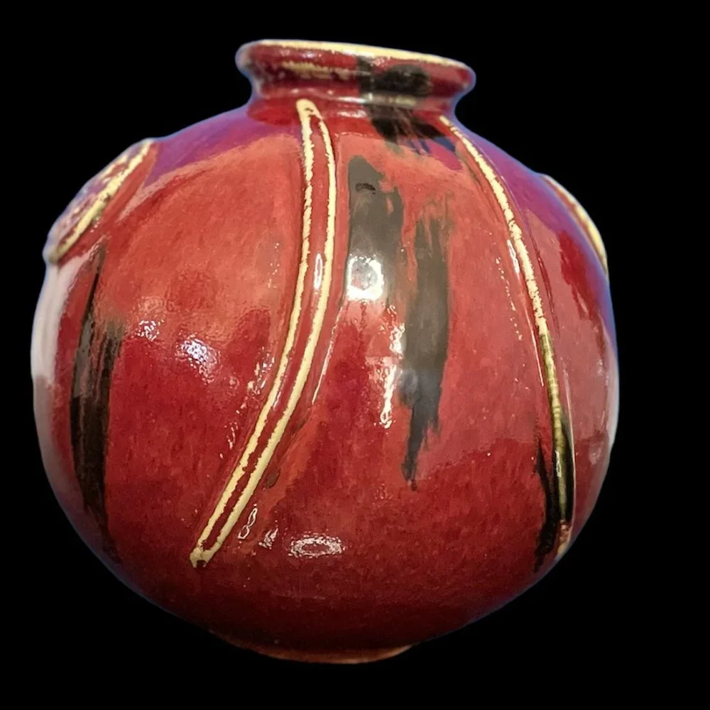 Pier 1 Imports Burgundy Round Accent Vase